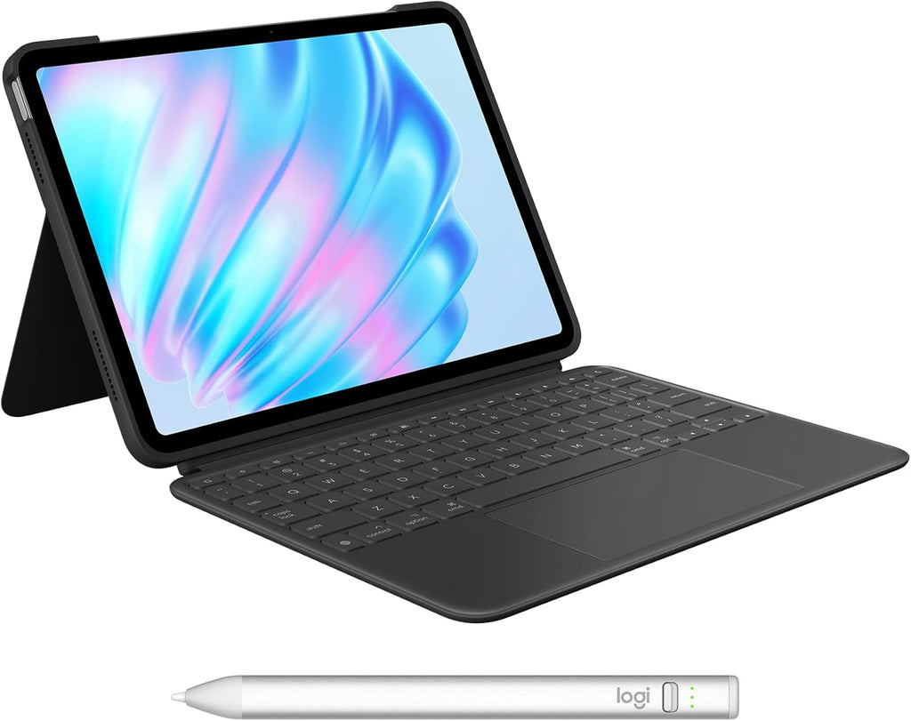 Logitech Combo Touch iPad Air 11-inch (M2, M3 & M4), iPad Air (5th gen) Keyboard Case - Detachable Backlit Keyboard with Kickstand - Midnight Black