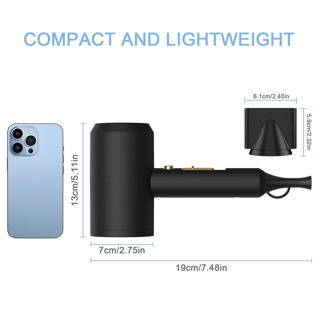 slopehill Professional Ionic Hair Dryer, Powerful 1800W Fast Drying Low Noise Blow Dryer with 2 Concentrator Nozzle 1 Diffuser Attachments for Home Salon Travel