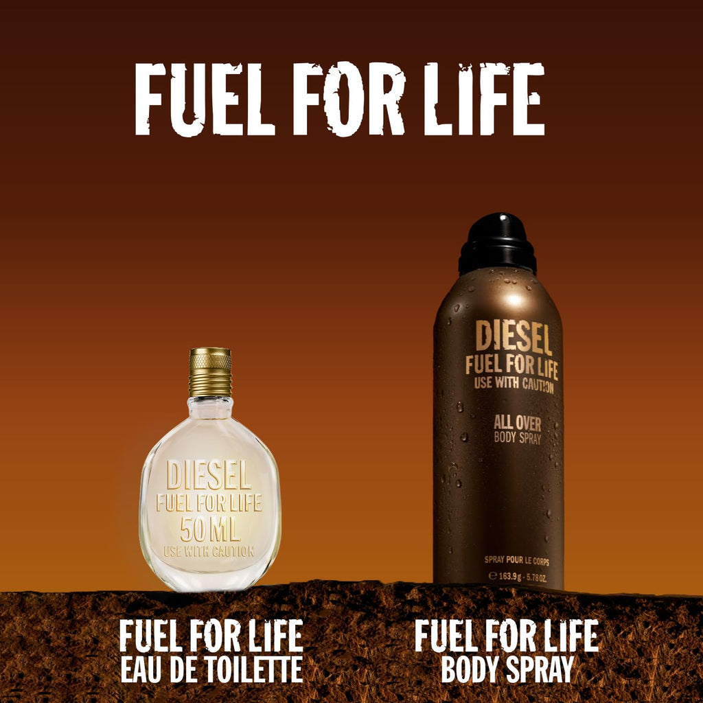 Diesel Fuel For Life, Eau de Toilette & Fragrance Gift Set for Men, Woody and Ambery Scent With Notes of Anise & Lavender