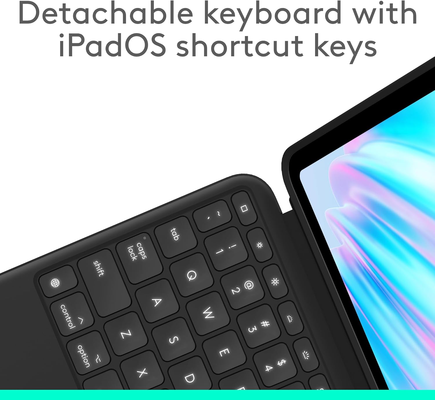 Logitech Combo Touch iPad Air 11-inch (M2, M3 & M4), iPad Air (5th gen) Keyboard Case - Detachable Backlit Keyboard with Kickstand - Midnight Black