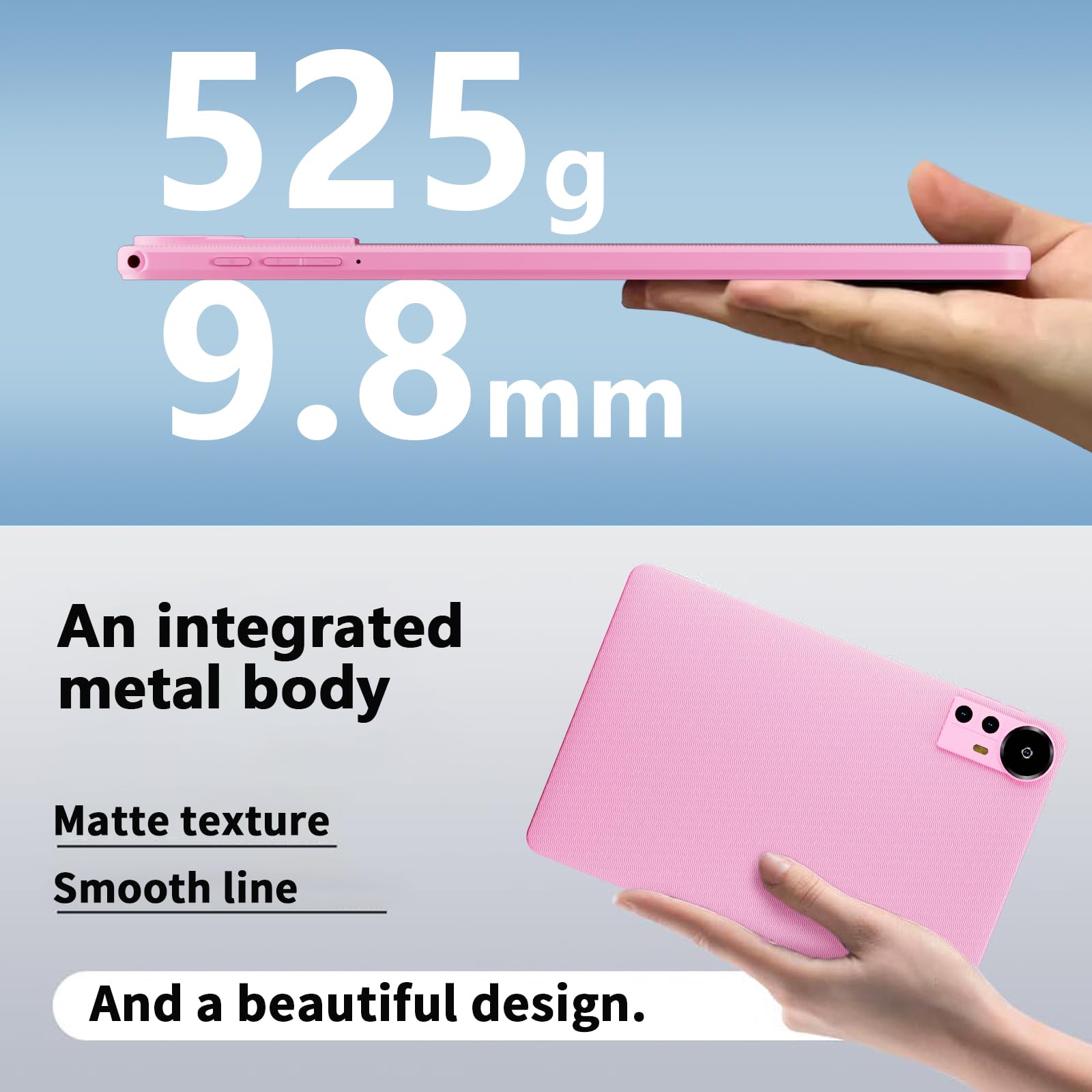 Android 15 Tablet 10 inch Tablets, 20GB RAM 128GB ROM 2TB Expandable, 2.0GHz Quad-core Processor, 2 in 1 Tablet with Keyboard Case Stylus Mouse, 5G WiFi6, BT 5.0, 6000mAh, Widevine L1, GMS, Pink