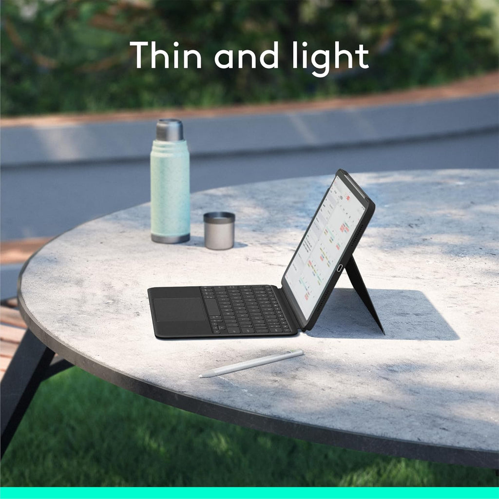 Logitech Combo Touch iPad Air 11-inch (M2, M3 & M4), iPad Air (5th gen) Keyboard Case - Detachable Backlit Keyboard with Kickstand - Midnight Black