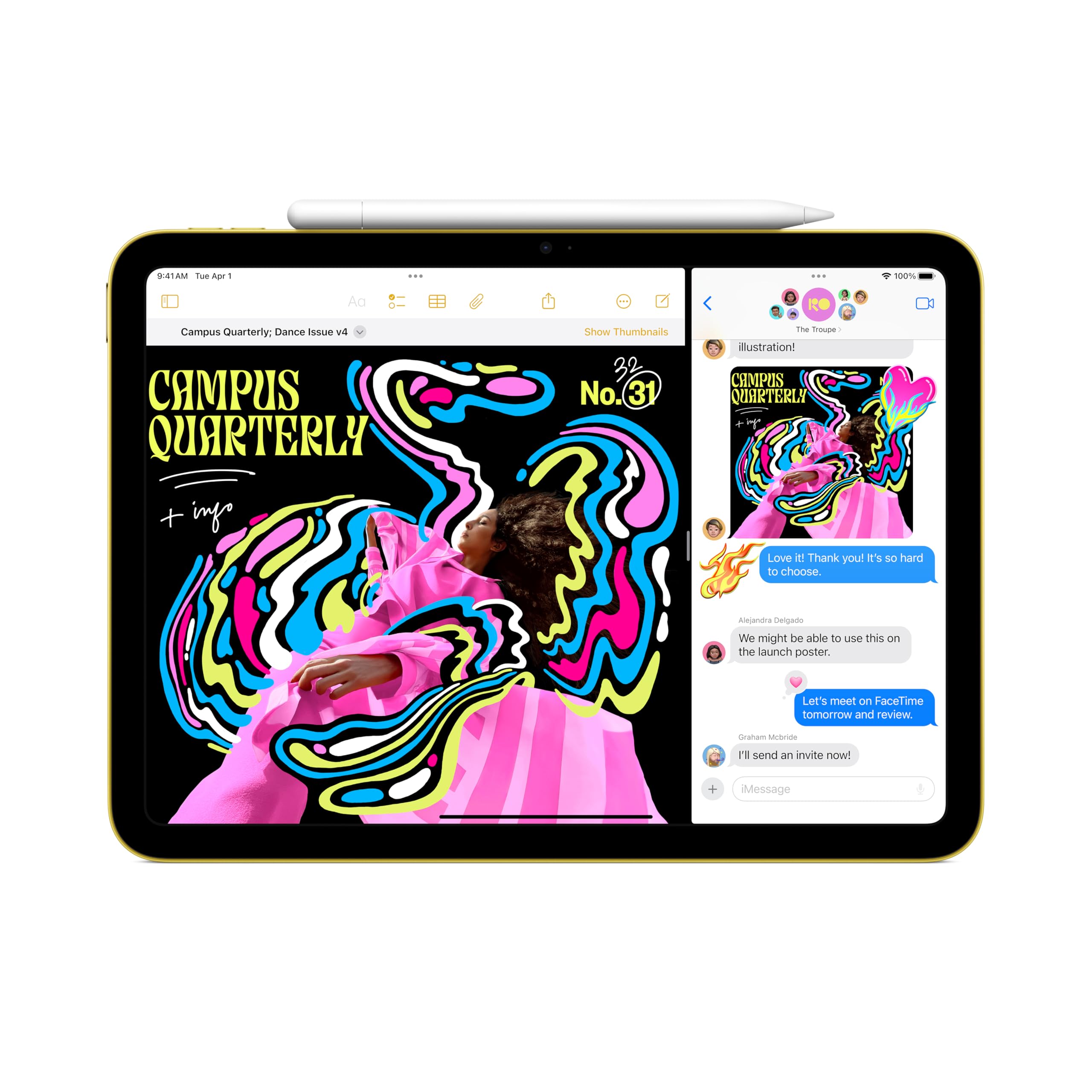 Apple iPad 11-inch: A16 chip, 11-inch Model, Liquid Retina Display, 128GB, Wi-Fi 6, 12MP Front/12MP Back Camera, Touch ID, All-Day Battery Life — Pink