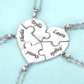 MaiLun Custom Names Puzzled Heart Pendant Necklace Engraved Names Puzzled Hearts Pendant- send names via chat