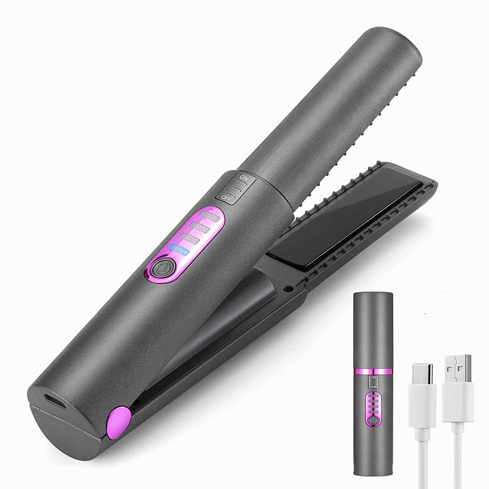 Professional Hair Straighteners Custom Color Titanium Hair Straightener Luxury Wireless  Rechargeable Private Label Flat Iron