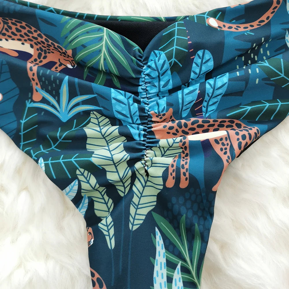 Sexy Print Brazilian Bikini Strappy Two Pieces Bikini Set Women Swimwear Low Wiast Dots Swimsuit Bikinis 2023 conjunto femenino