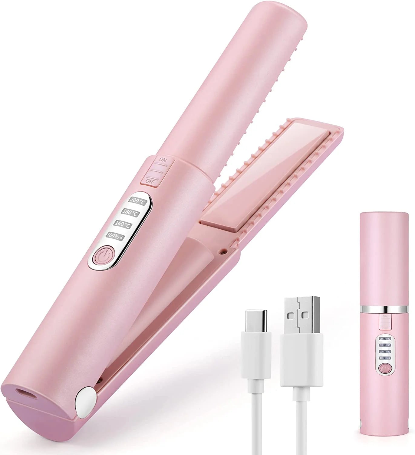 Professional Hair Straighteners Custom Color Titanium Hair Straightener Luxury Wireless  Rechargeable Private Label Flat Iron