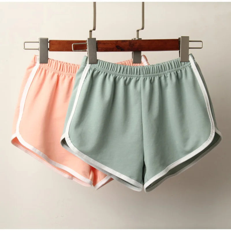 Sports Shorts Women Summer 2020 New Candy Color Anti Emptied Skinny Shorts Casual Lady Elastic Waist Beach Correndo Short Pants