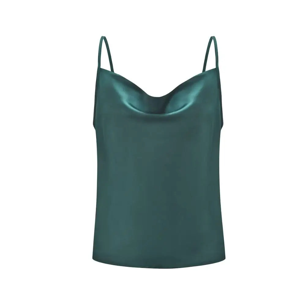 2026 White Women Silk-Like Satin Tops Stye New Collect Summer Sexy Tank For Ladies Strappy Camisole T-Shirts Grunge Femme Clothe