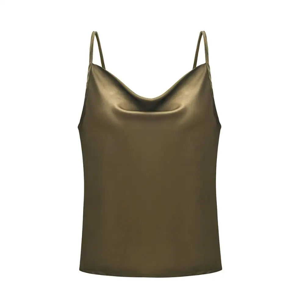2026 White Women Silk-Like Satin Tops Stye New Collect Summer Sexy Tank For Ladies Strappy Camisole T-Shirts Grunge Femme Clothe