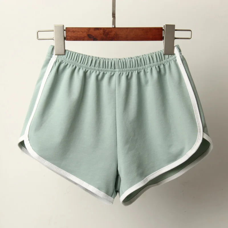 Sports Shorts Women Summer 2020 New Candy Color Anti Emptied Skinny Shorts Casual Lady Elastic Waist Beach Correndo Short Pants