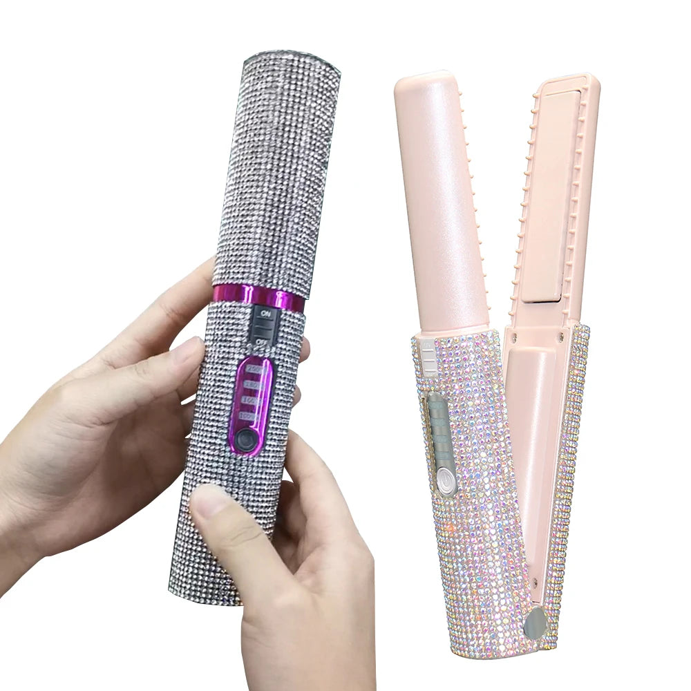 Professional Hair Straighteners Custom Color Titanium Hair Straightener Luxury Wireless  Rechargeable Private Label Flat Iron