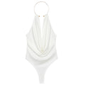 HXAO Brown Halter Bodysuit Women Summer Bodys For Sexy Women Off Shoulder Sleeveless Thong Bodysuit With Open Back Rave Bodysuit