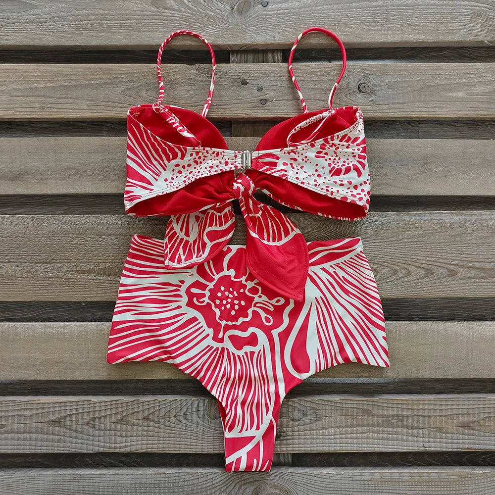 Sexy Print Brazilian Bikini Strappy Two Pieces Bikini Set Women Swimwear Low Wiast Dots Swimsuit Bikinis 2023 conjunto femenino