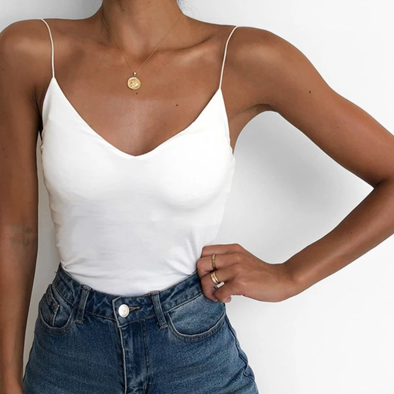 Women Thin Wild Solid Camis Vest Women Tank Tops Female 2023 Summer Sexy Strap Basic Tops Slim Sleeveless Camisole