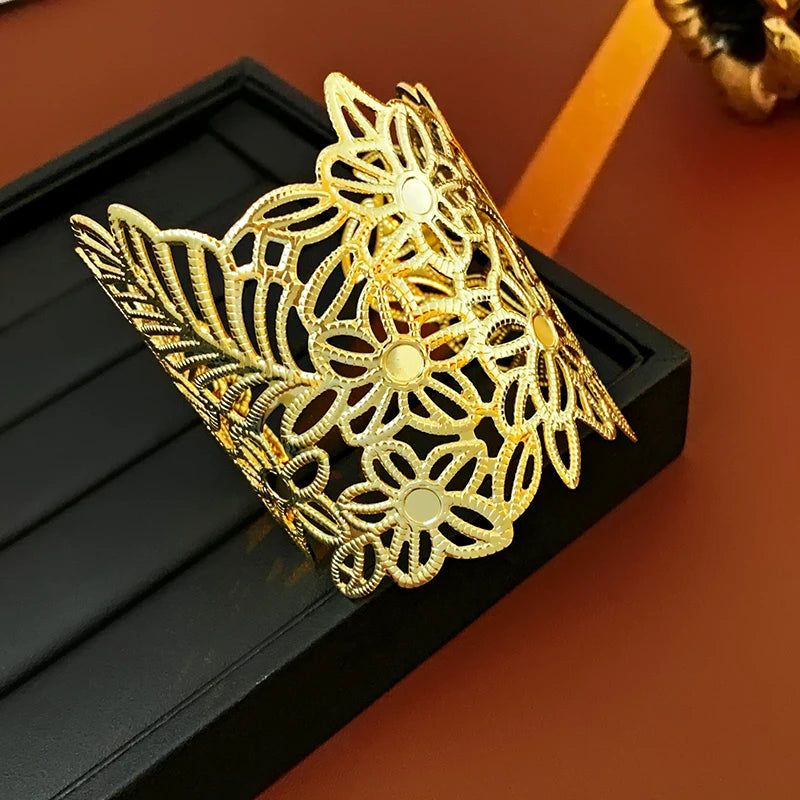 Metal Ring Multi-layer Geometric Alloy Bracelet For Women Exaggerated Cool Style Arm Ring Light Luxury Party Jewelry Accessories