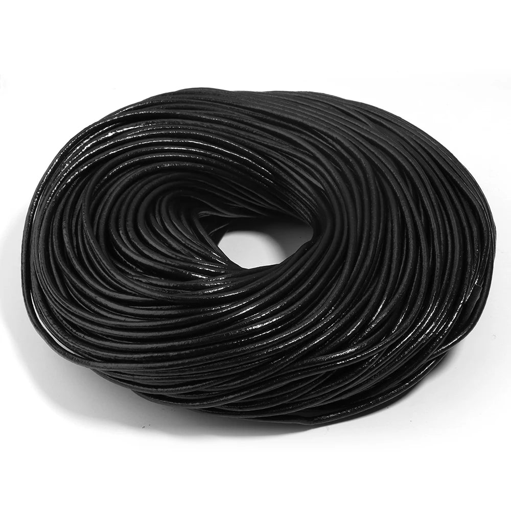 2-5yards Vintage Genuine Cow Leather Cords Round Leather Rope For Jewelry Making DIY Popular Leather Bracelet Necklace Choker