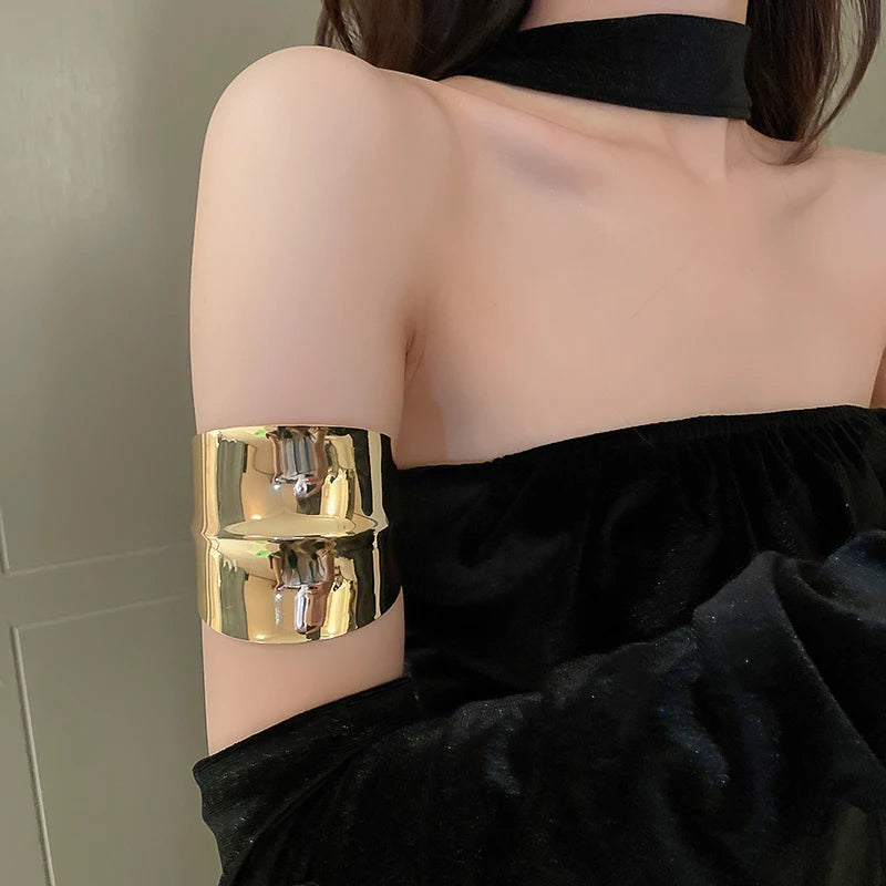 Metal Ring Multi-layer Geometric Alloy Bracelet For Women Exaggerated Cool Style Arm Ring Light Luxury Party Jewelry Accessories