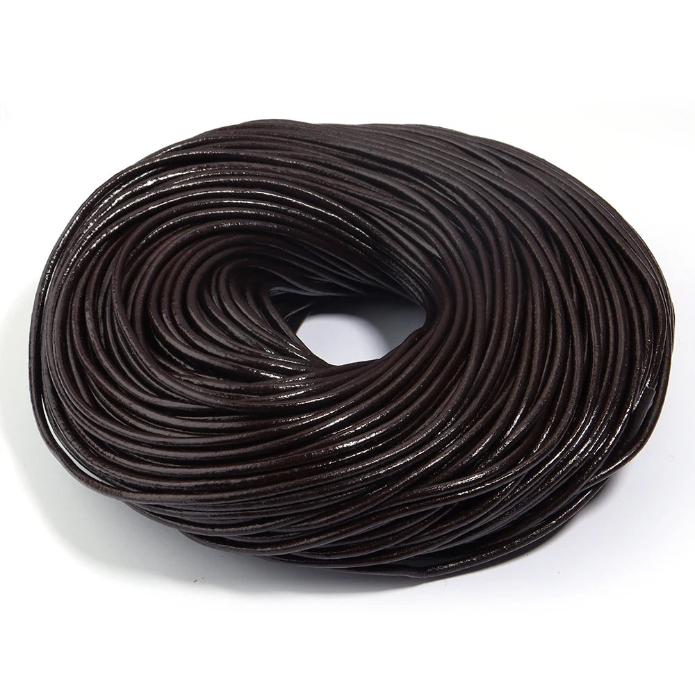 2-5yards Vintage Genuine Cow Leather Cords Round Leather Rope For Jewelry Making DIY Popular Leather Bracelet Necklace Choker