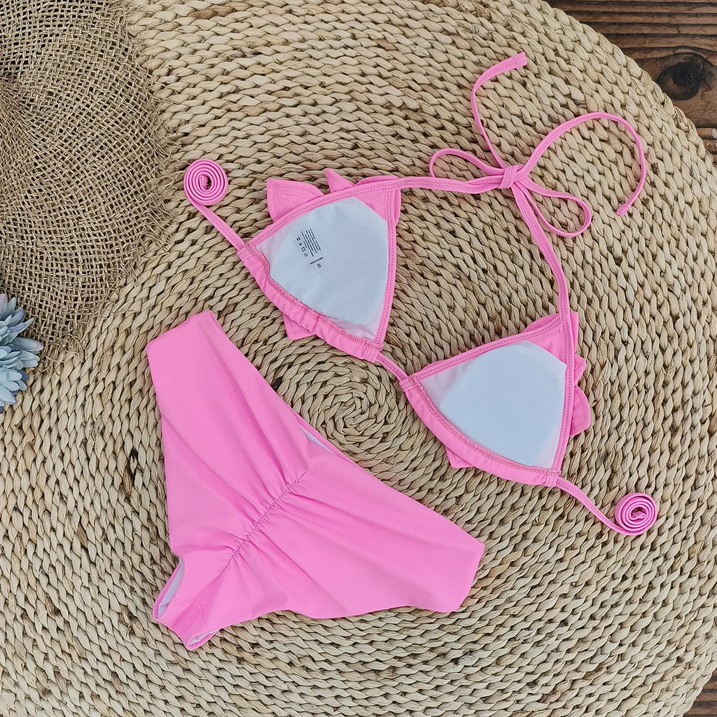 Sexy Print Brazilian Bikini Strappy Two Pieces Bikini Set Women Swimwear Low Wiast Dots Swimsuit Bikinis 2023 conjunto femenino