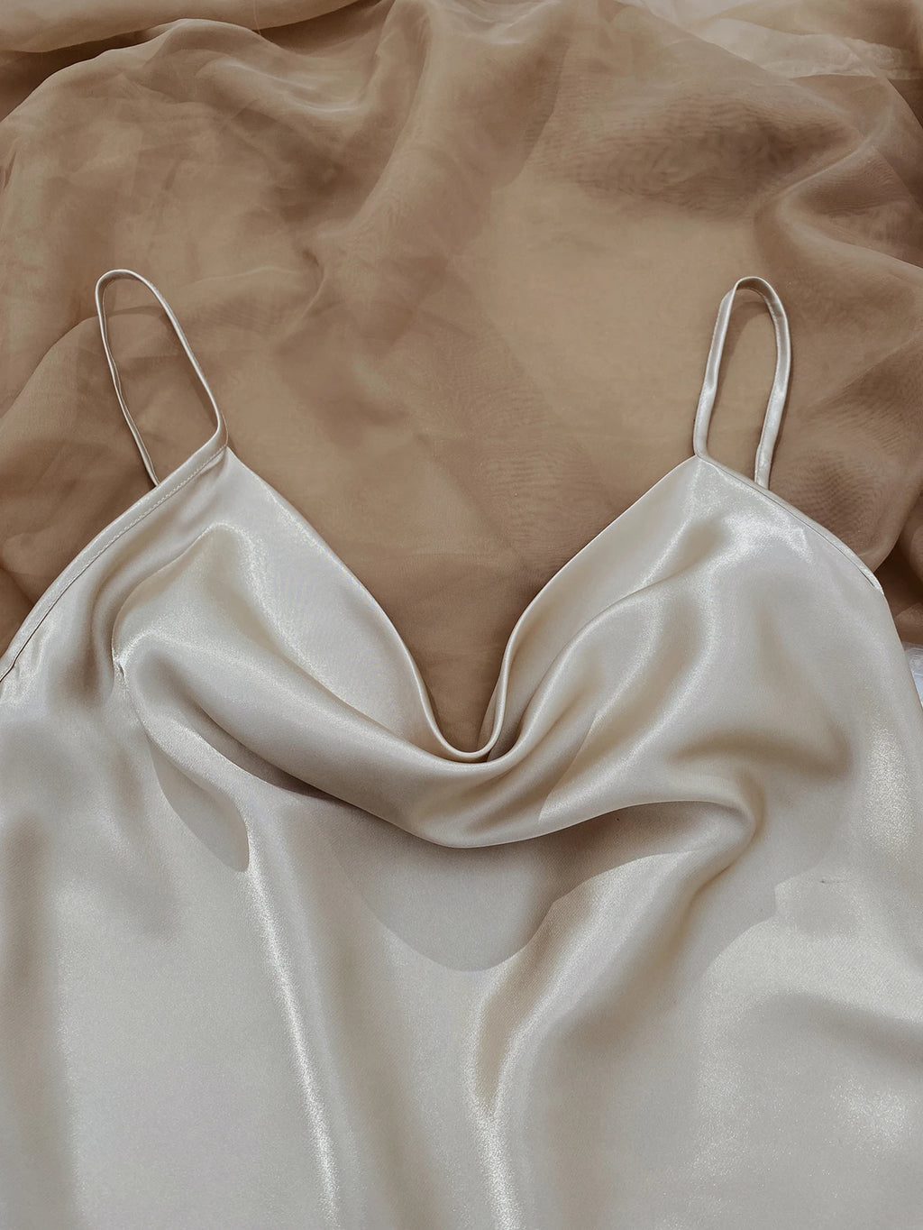Solid Satin Pajama Set  V Neck Cami Top   Elastic Waistband Shorts Women's Sleepwear  Loungewear
