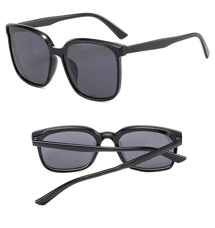Unisex Retro Square Frame Myopia Glasses Trendy Large Polarized Sunglasses Outdoor Travel Sunglasses Goggle Shade Eyewear0 ~-4.0
