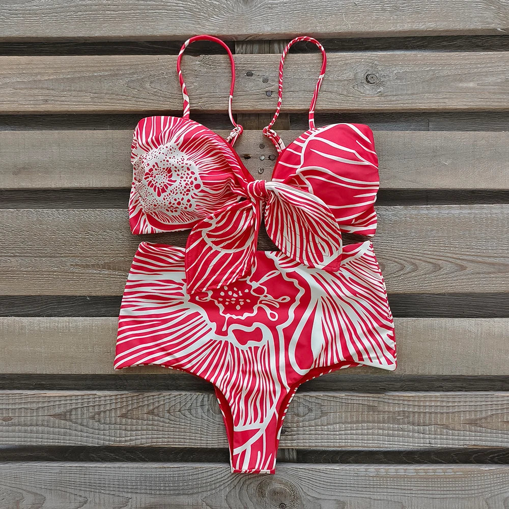 Sexy Print Brazilian Bikini Strappy Two Pieces Bikini Set Women Swimwear Low Wiast Dots Swimsuit Bikinis 2023 conjunto femenino
