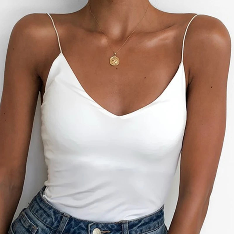 Women Thin Wild Solid Camis Vest Women Tank Tops Female 2023 Summer Sexy Strap Basic Tops Slim Sleeveless Camisole