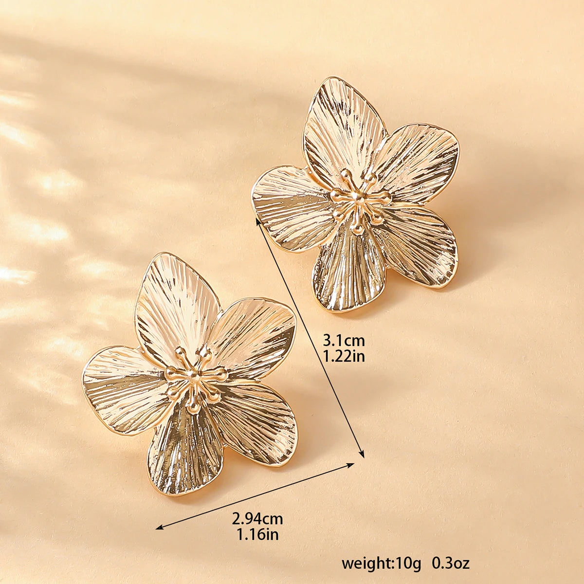 2PC Women's Retro Cream Layered Petals Daisy Flower Pendant Earrings Fashion Jewelry Dressing Carnival Party Gifts