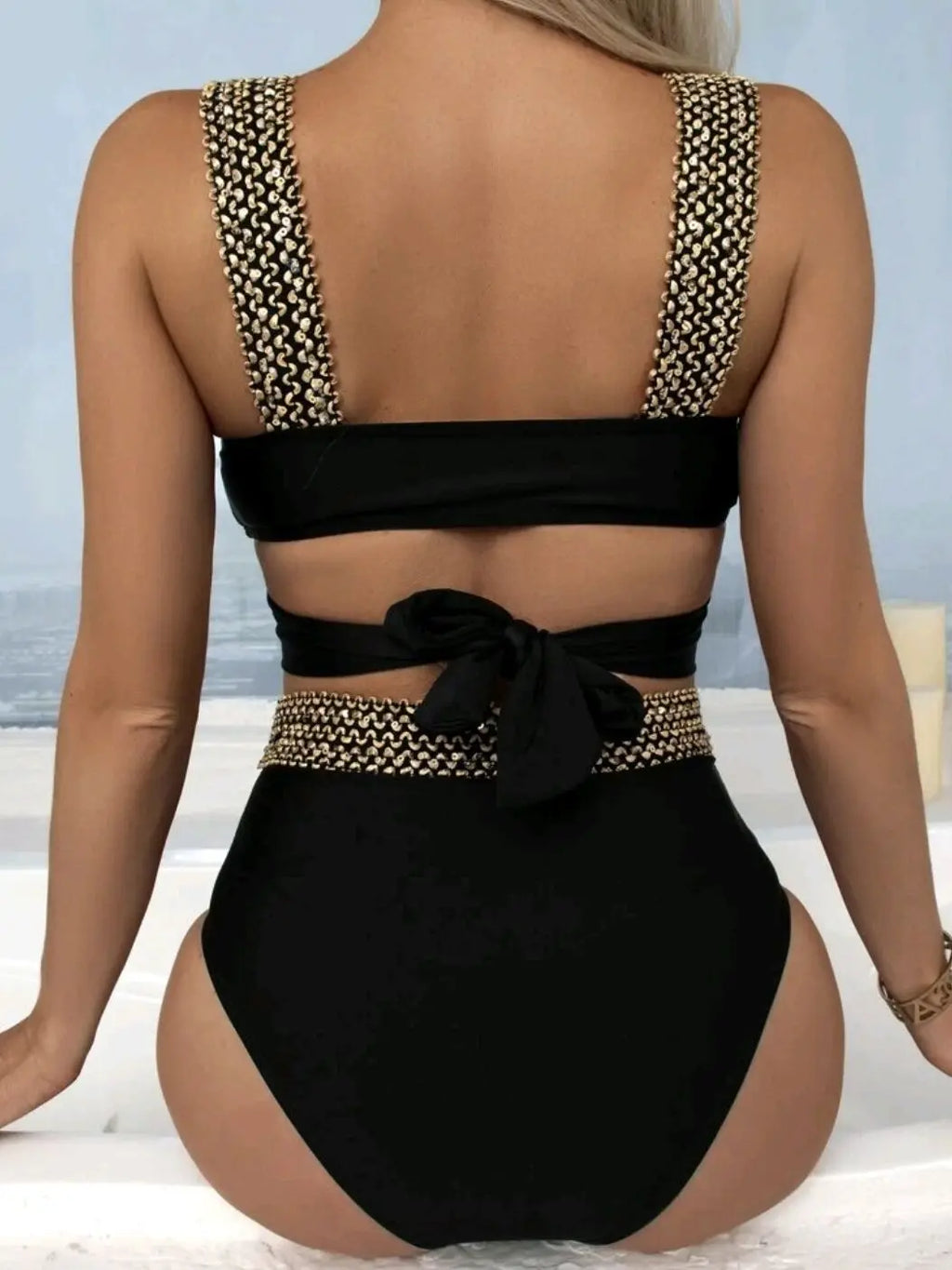 Bandeau Bikinis 2026 Women Black Swimsuit Sexy High Waist Swimwear Female Swimming Bathing Swim Suit Solid Beachwear Summer