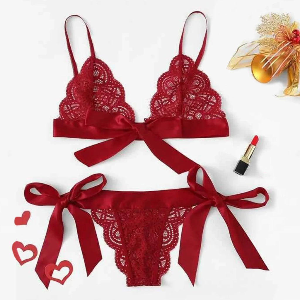 Women'S Sexy Lingerie Set See Through Ultra-Thin Lace Underwear Set Adjustable Lace Up Lingeries Spaghetti Straps Sleepwear