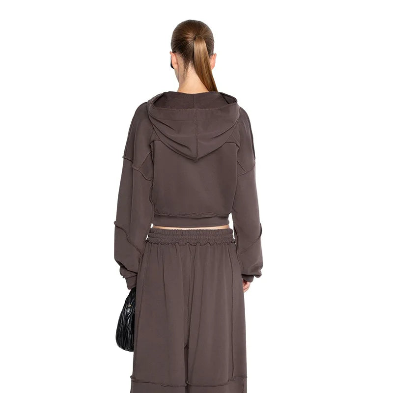 Autumn Winter Casual Hoodie Two Piece Set Women Trendy Sports Style Hooded Cardigan Wide Legs Trousers 2 Piece Sets Female New