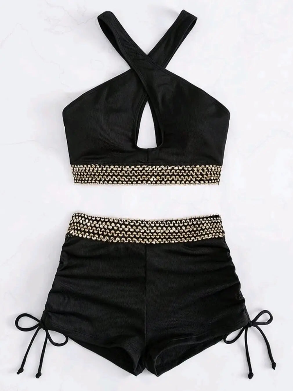 Bandeau Bikinis 2026 Women Black Swimsuit Sexy High Waist Swimwear Female Swimming Bathing Swim Suit Solid Beachwear Summer