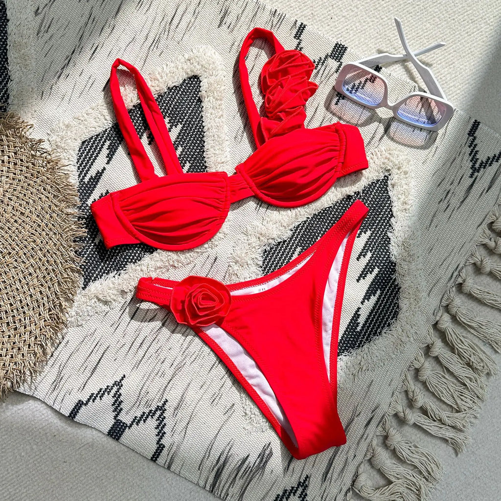 2024 Black Pink Flower Swimwear With Beach Dress Women Swimsuit Monokini Bodysuit Sexy Bathing Suit Beachwear Summer Suit