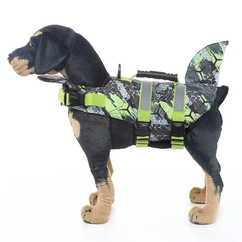 Pet Dog Life Jacket Vest Clothes Life Vest Collar Harness Pet Swimming Summer Swimwear Scales Shark Floating clothes swimsuit