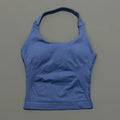 HISTELLO Impact Halter Top Women Backless Push Up Seamless High Support Bust Lift Slim Fit Gym Pilates Fitness Sports Vest