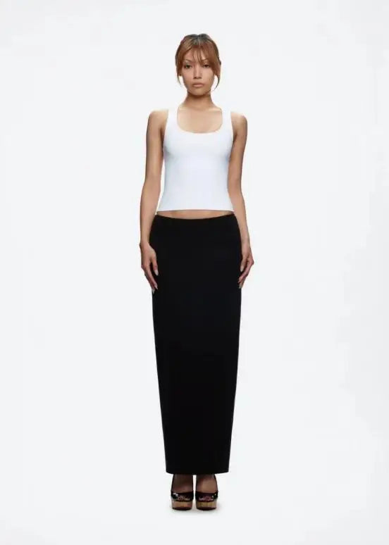 ank air summer top with solid color, black and white powder, wide shoulder strap, I-shaped tank top, women's sports, daily wear