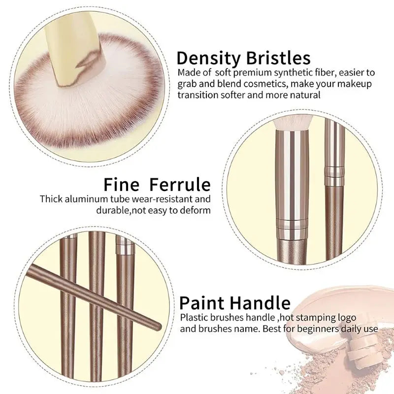 Professional 3-20Pcs Makeup Brushes Set Eyeshadow Blush Highlighter Foundation Concealer Blending Brush Fluffy Women Beauty Tool