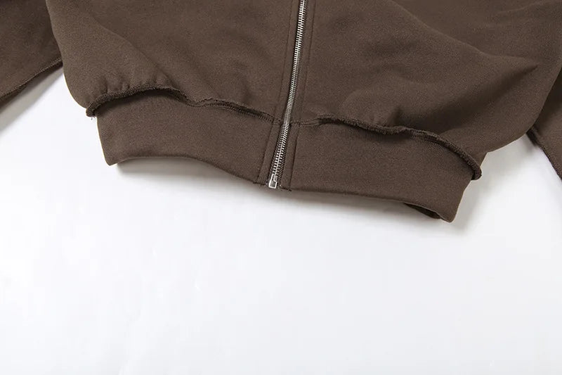 Autumn Winter Casual Hoodie Two Piece Set Women Trendy Sports Style Hooded Cardigan Wide Legs Trousers 2 Piece Sets Female New