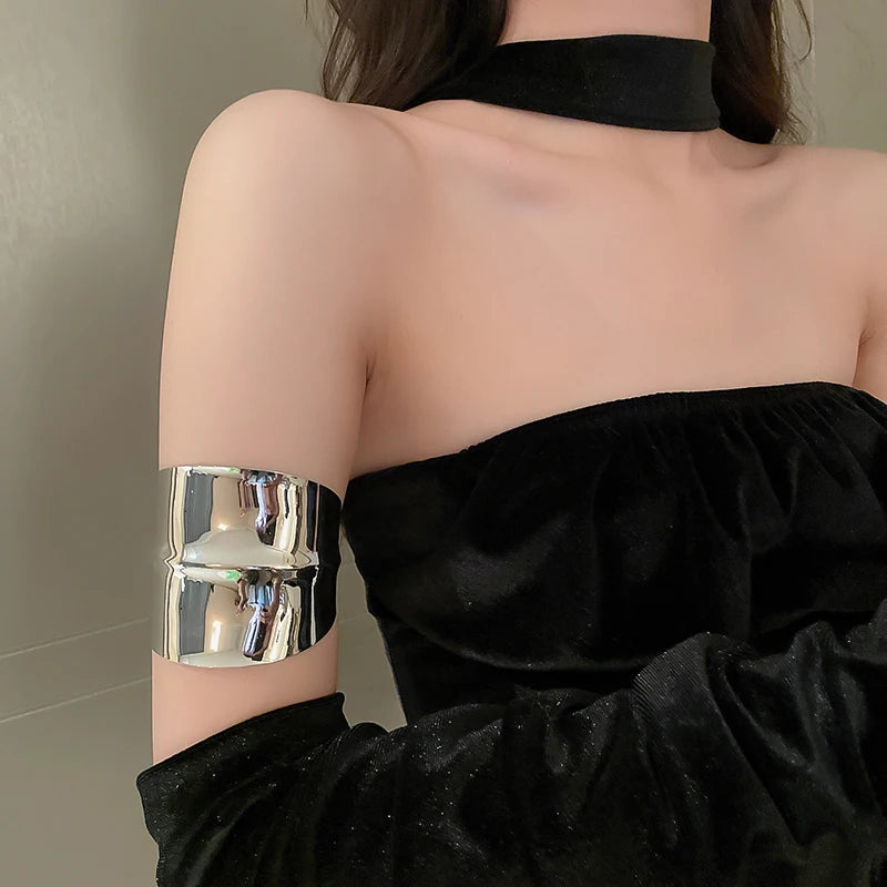 Metal Ring Multi-layer Geometric Alloy Bracelet For Women Exaggerated Cool Style Arm Ring Light Luxury Party Jewelry Accessories