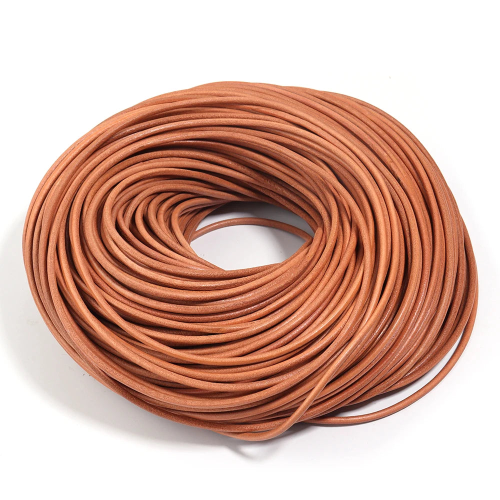 2-5yards Vintage Genuine Cow Leather Cords Round Leather Rope For Jewelry Making DIY Popular Leather Bracelet Necklace Choker