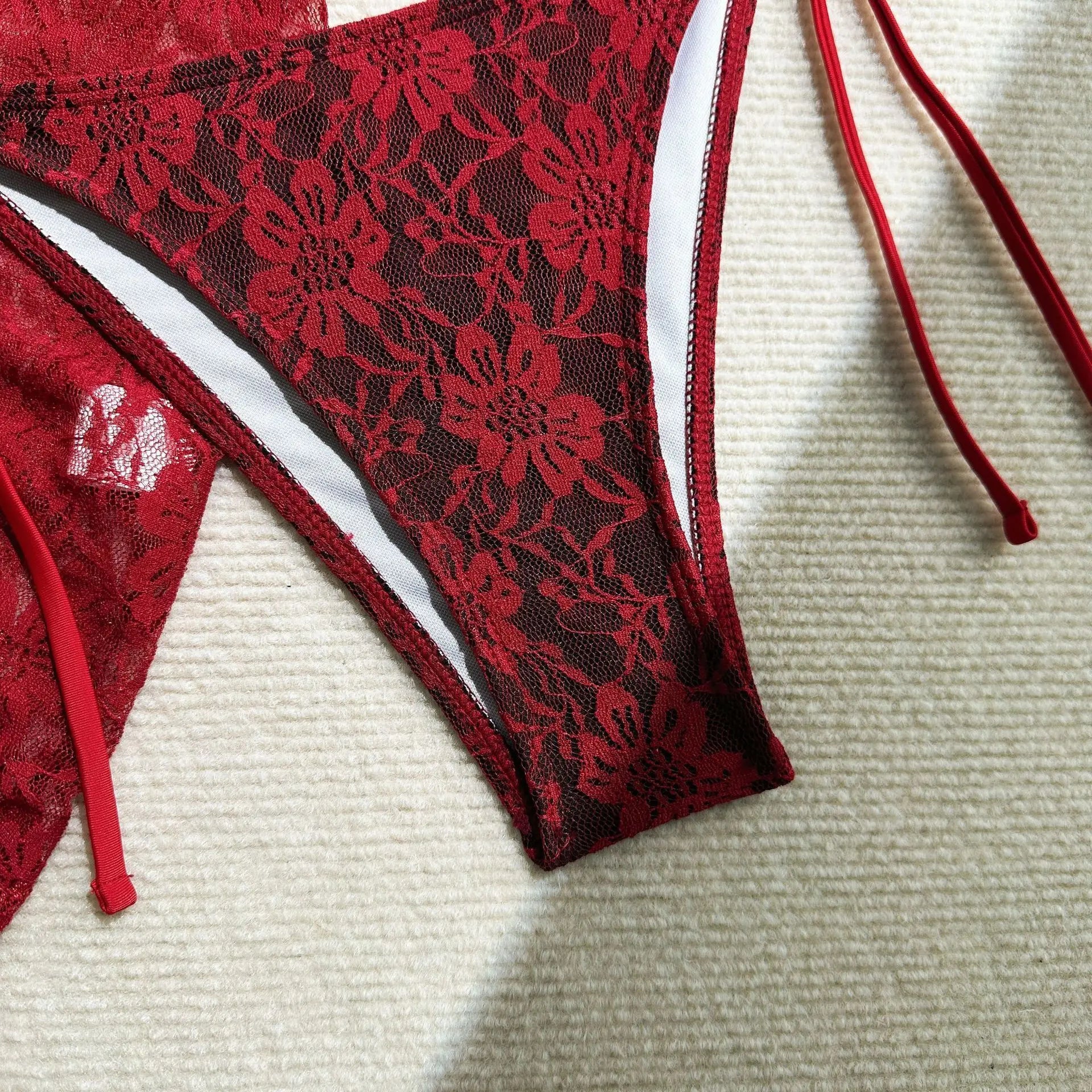 Lace Sexy Bikinis Female Swimsuits Women Three-Piece Swimwear Beach Swimming Wear Bathing Suits Brazilian Bikini Set Pool Bather