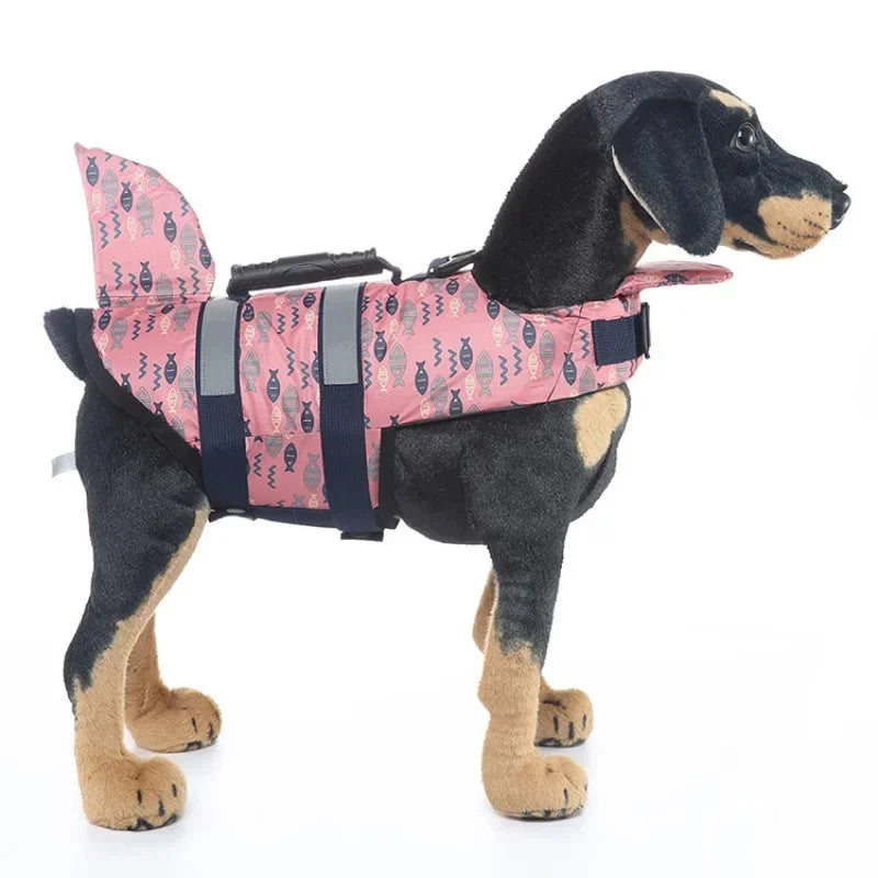 Pet Dog Life Jacket Vest Clothes Life Vest Collar Harness Pet Swimming Summer Swimwear Scales Shark Floating clothes swimsuit