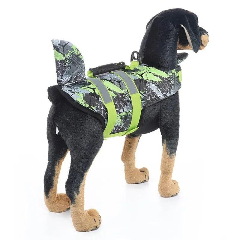 Pet Dog Life Jacket Vest Clothes Life Vest Collar Harness Pet Swimming Summer Swimwear Scales Shark Floating clothes swimsuit