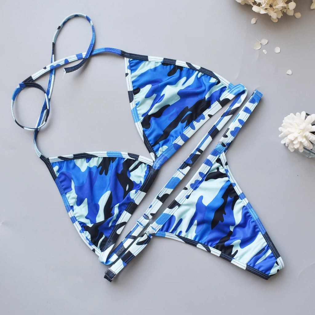 Circyy Bikini Set Women Sexy Camouflage Swimsuit Two-Piece Thongs Backless Female Swimwear Bathing Summer 2025 Fashion Beachwear