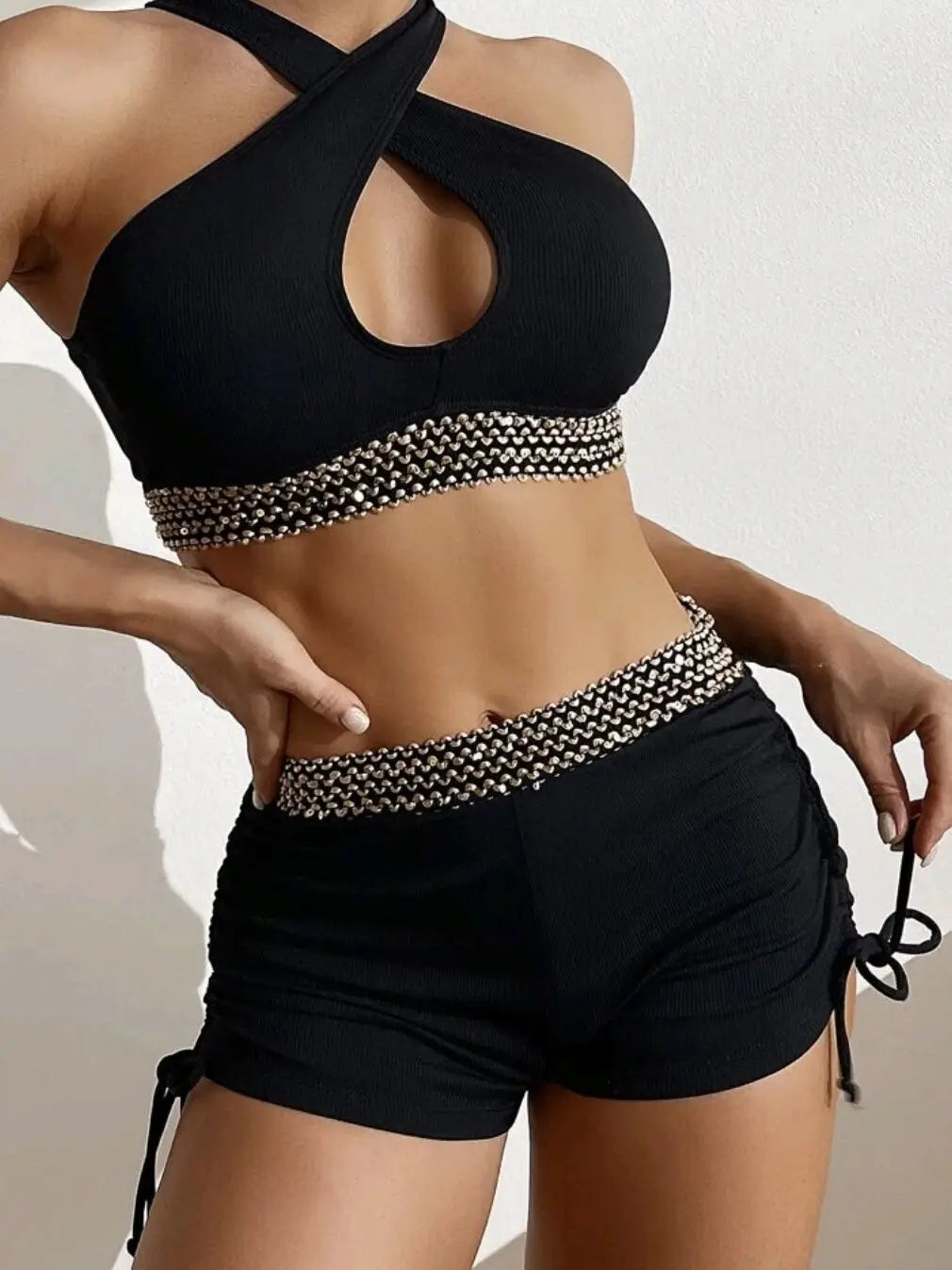 Bandeau Bikinis 2026 Women Black Swimsuit Sexy High Waist Swimwear Female Swimming Bathing Swim Suit Solid Beachwear Summer