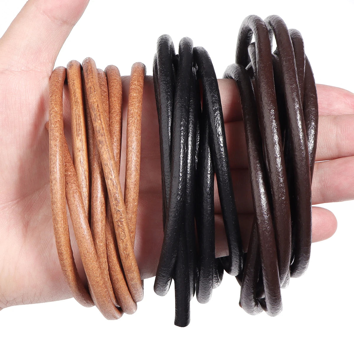 2-5yards Vintage Genuine Cow Leather Cords Round Leather Rope For Jewelry Making DIY Popular Leather Bracelet Necklace Choker