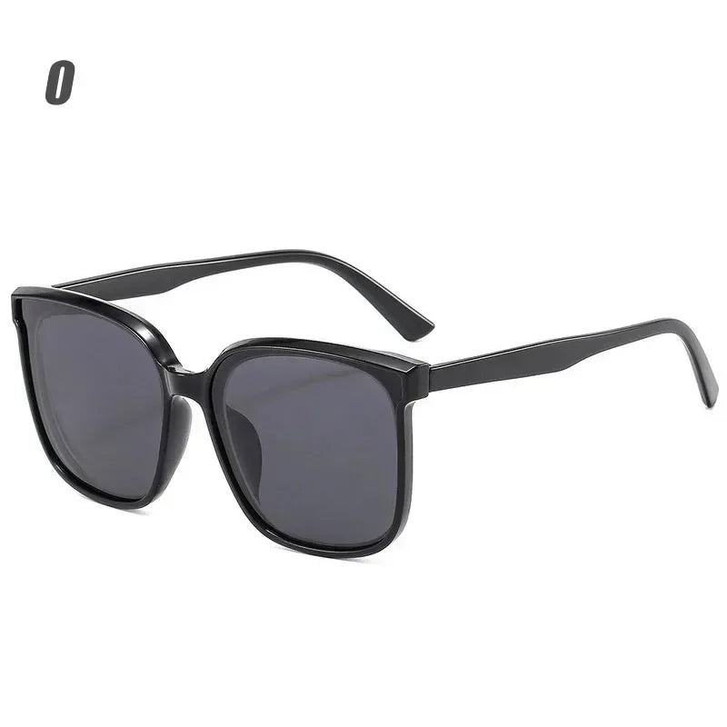 Unisex Retro Square Frame Myopia Glasses Trendy Large Polarized Sunglasses Outdoor Travel Sunglasses Goggle Shade Eyewear0 ~-4.0