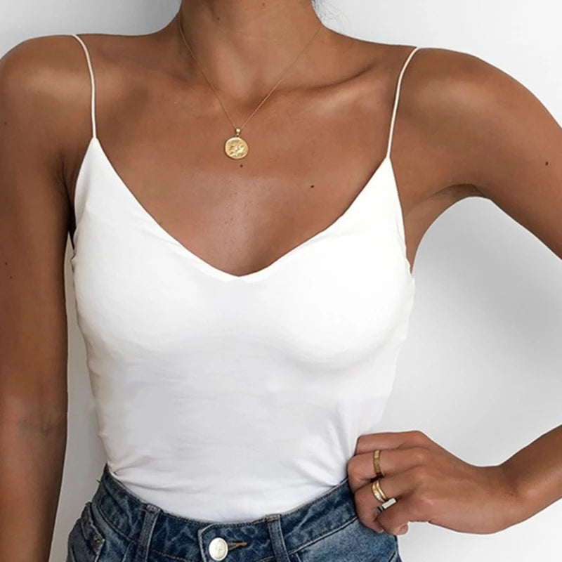 Women Thin Wild Solid Camis Vest Women Tank Tops Female 2023 Summer Sexy Strap Basic Tops Slim Sleeveless Camisole