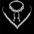 3pcs Bridal Jewelry Set Silver Plated Rhinestone Fold Clutch Bracelet Tassel Earrings Wedding Jewelry Gift Trendy Style-9253